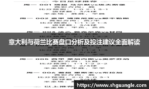 银河意大利与荷兰比赛盘口分析及投注建议全面解读